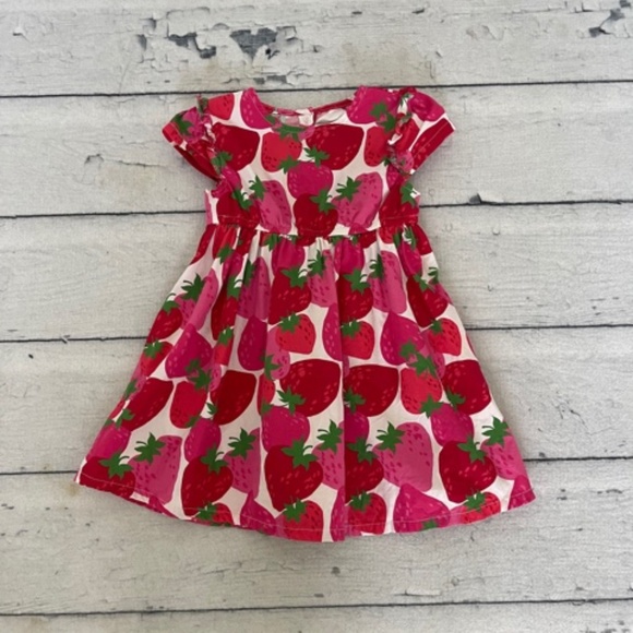 Crazy 8 Other - Crazy 8 Strawberry Dress used good condition pink red green size 4t toddler